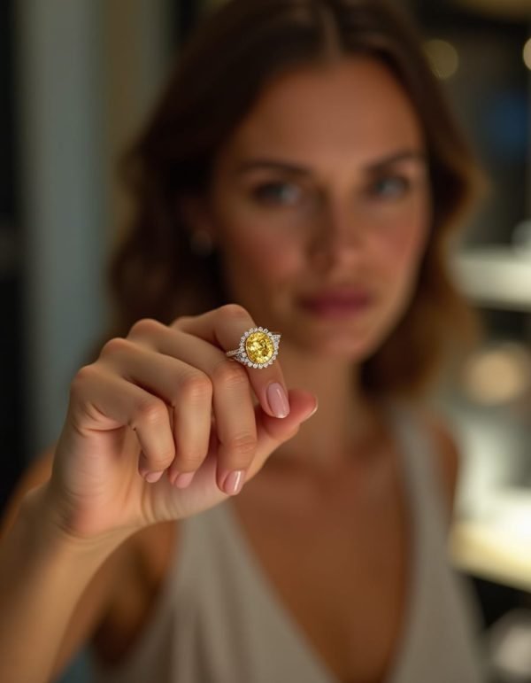 Radiant Yellow Sapphire Halo Ring