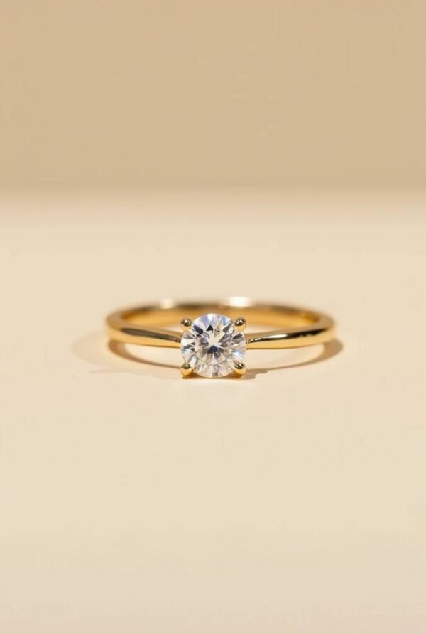 Eternal Radiance: The Classic 18K Yellow Gold Solitaire Diamond Ring